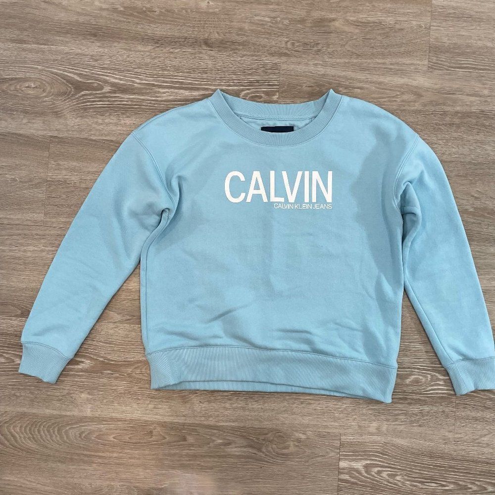 Calvin Klein Jeans Baby Blue Crewโneck sweatshirt womenโs sz M